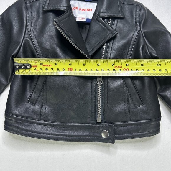 Joe Fresh Faux Leather Jacket Baby Toddler Size 12-18 Month Black - Picture 4 of 7